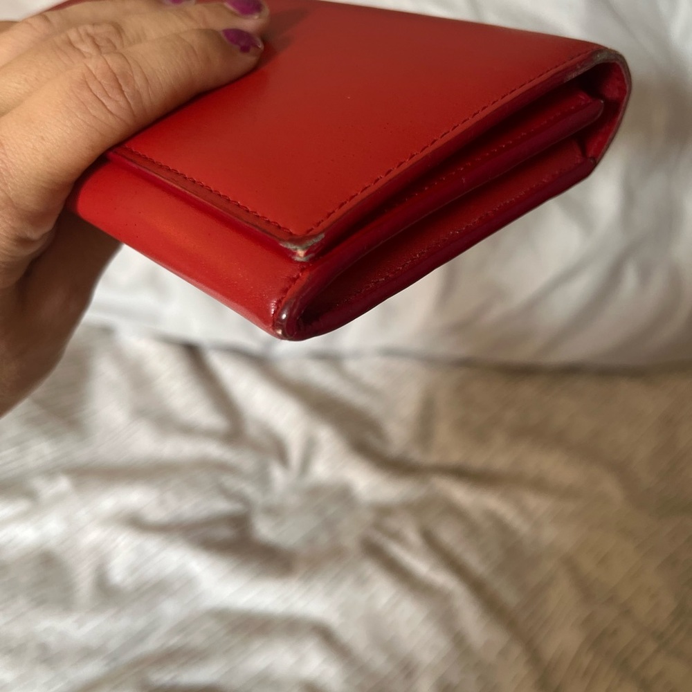 Saint Laurent Red Leather Long Wallet - Picture 8 of 10
